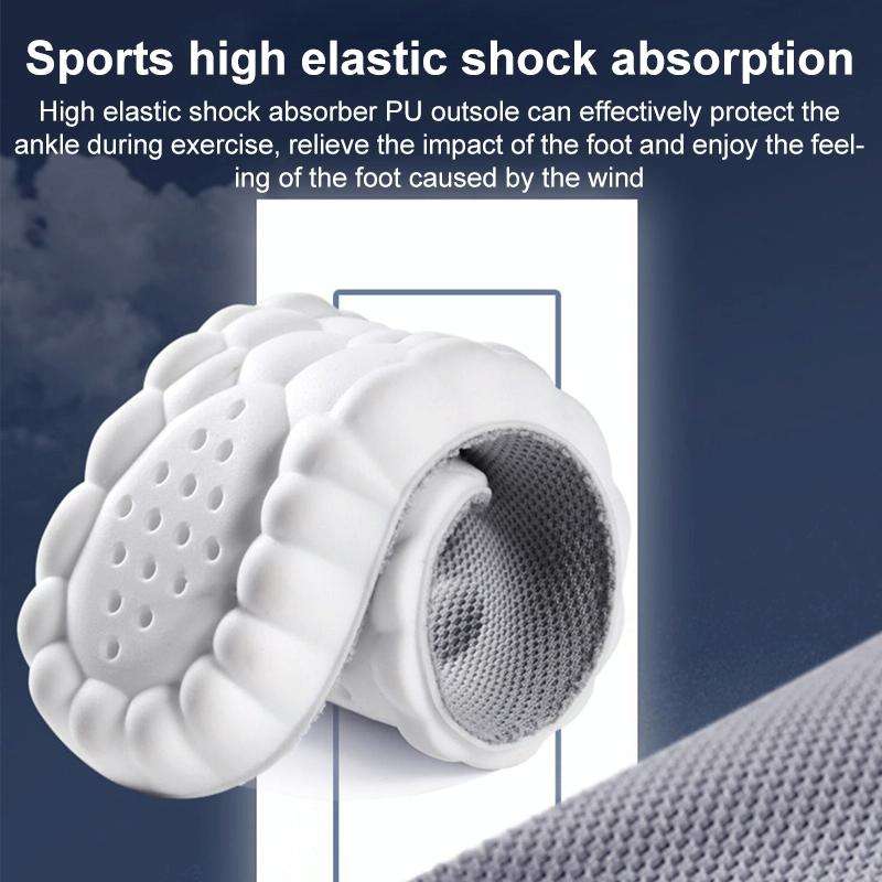 4D Latex High Elastic Shock-absorbing Antibacterial and Deodorant Insole, Random Color Delivery(3...
