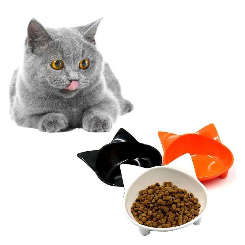 Pet Bowl Non-slip Cute Cat Type Color Cat Bowl Pet Supplies(Black)