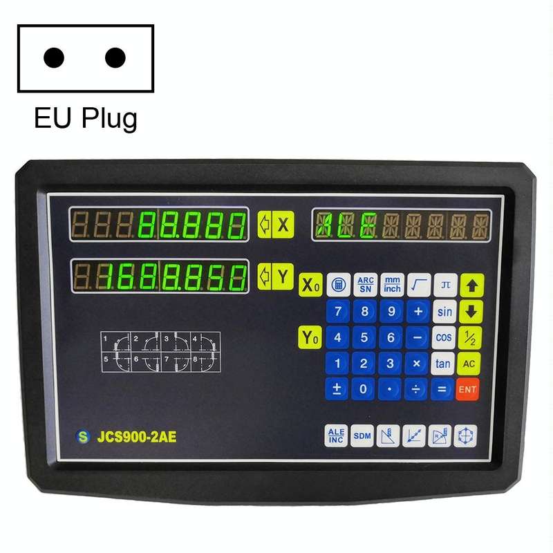 JCS900-2AE Two Axes Digital Readout Display Milling Lathe Machine, EU Plug