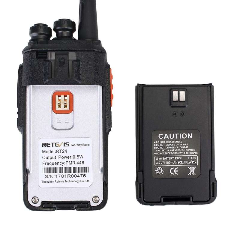 1 Pair RETEVIS RT24 EU Frequency PMR 446/400-470MHz 16CHS Two Way Radio Handheld Walkie Talkie, E...