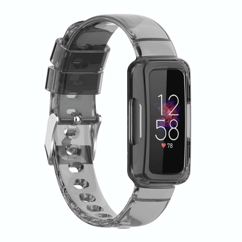 For Fitbit Ace 3 Transparent Silicone Integrated Watch Band(Black)