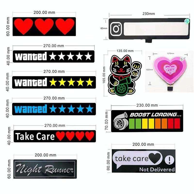EL Luminous Car Stickers Cold Light Car Stickers Car Luminous Pattern Decoration(Wanted White)