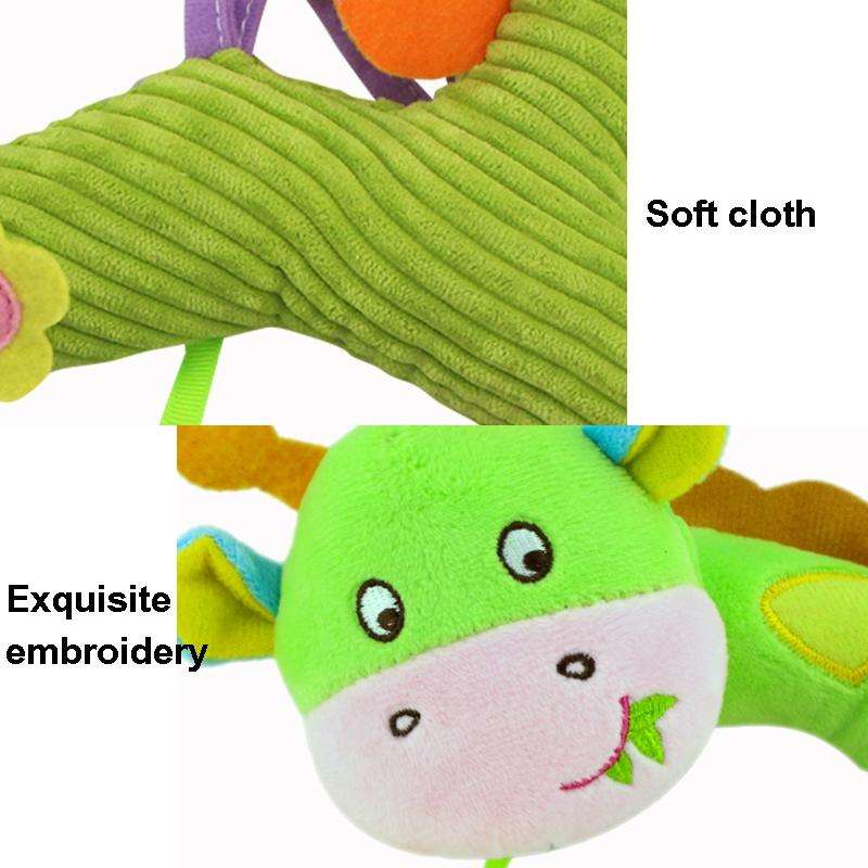 Baby Toys 0-1 Year Old Animal Bed Bells Soothing Plush Toys Baby Rattles Baby Carriage Hanging(A ...