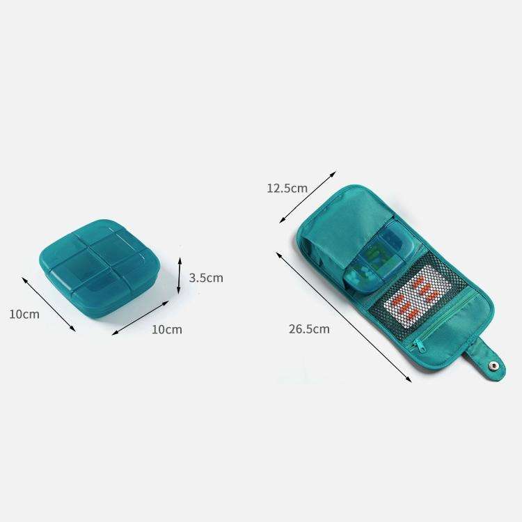 Portable Pill Medicine Storage Box Travel Pill Case Bag Organizer, Color:Red Medicine Box + Medic...