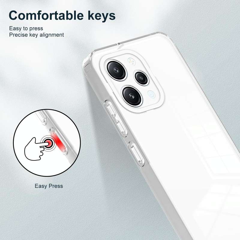 For Xiaomi Redmi 12 3 in 1 Clear TPU Color PC Frame Phone Case(White)