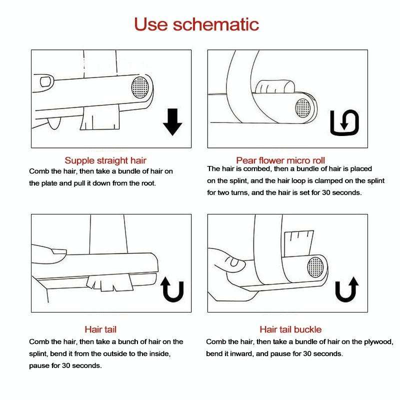 Wireless Mini USB Rechargeable Hair Straightener Hair Curler Double Purpose Hair Splint(White)