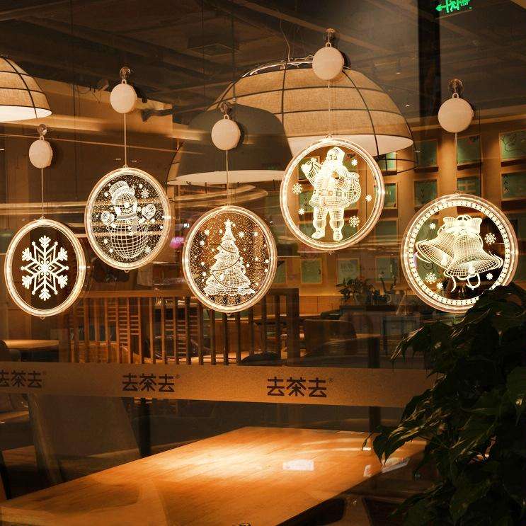 Christmas Decoration Light LED Holiday 3D Hanging Lamp, Power:Battery(house)