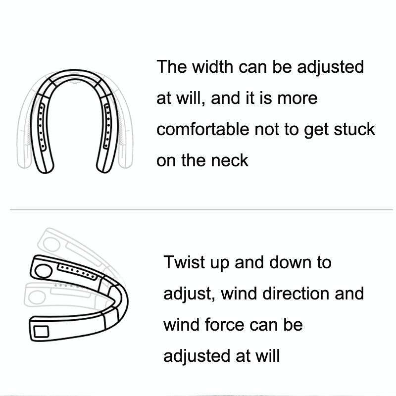 WT-F54 Wind From All Sides Long Battery Life Semiconductor Cooling Hanging Neck Fan(White)