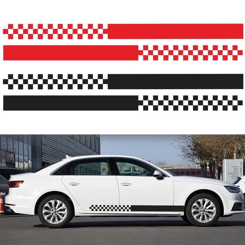 2 PCS/Set D-282 Waistline Pattern Car Modified Decorative Sticker(Blue)