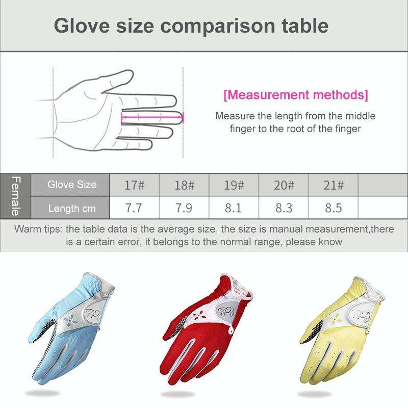 PGM One Pair Golf Non-Slip PU Leather Gloves for Women (Color:Pink Size:18)