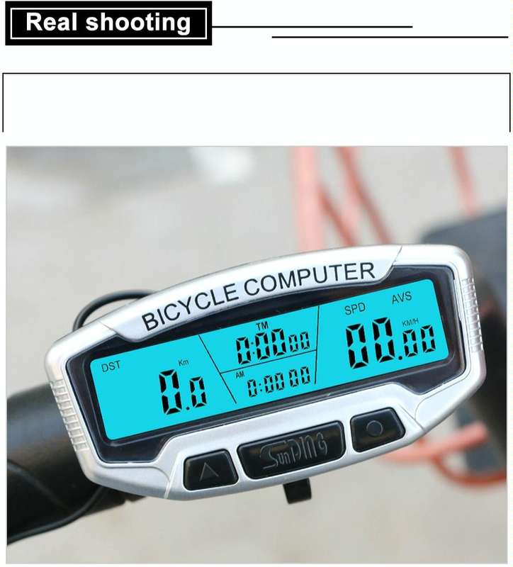 SUNDING SD-558A Bicycle Computer Wired Stopwatch Bicycle Speedometer Digital Odometer Rainproof L...