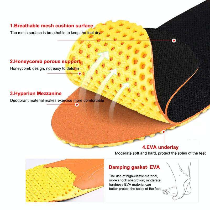 1 Pair 078 Thicken Breathable Shockproof Sports Insole Shoe-pad, Size:225-230mm