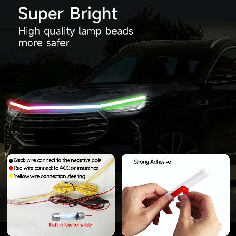 Car Startup Scan Through Hood LED Daytime Running Atmosphere Light, APP Control, Length:1.8m(Symp...