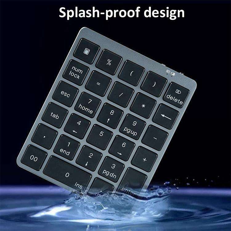 N970 Pro Dual Modes Aluminum Alloy Rechargeable Wireless Bluetooth Numeric Keyboard with USB HUB ...