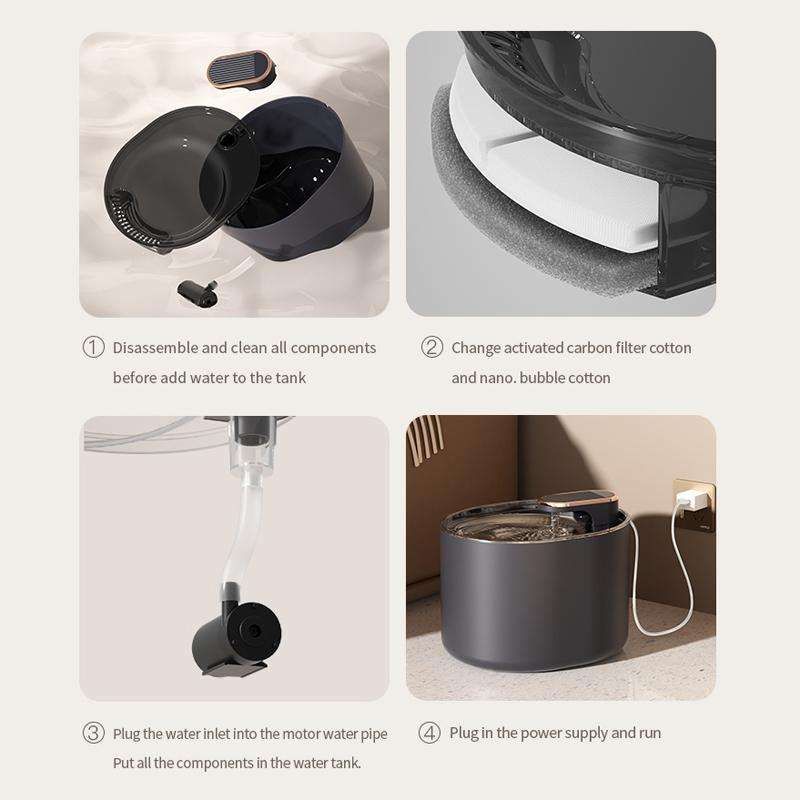 3L Electric Pet Water Dispenser Automatic Cat Water Fountain Mute Water Feeder Bowl Ordinary Moto...