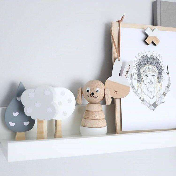 Wooden Tree Three-piece Set of Building Ornaments Photography Props Children Room Decoration(Set 2)