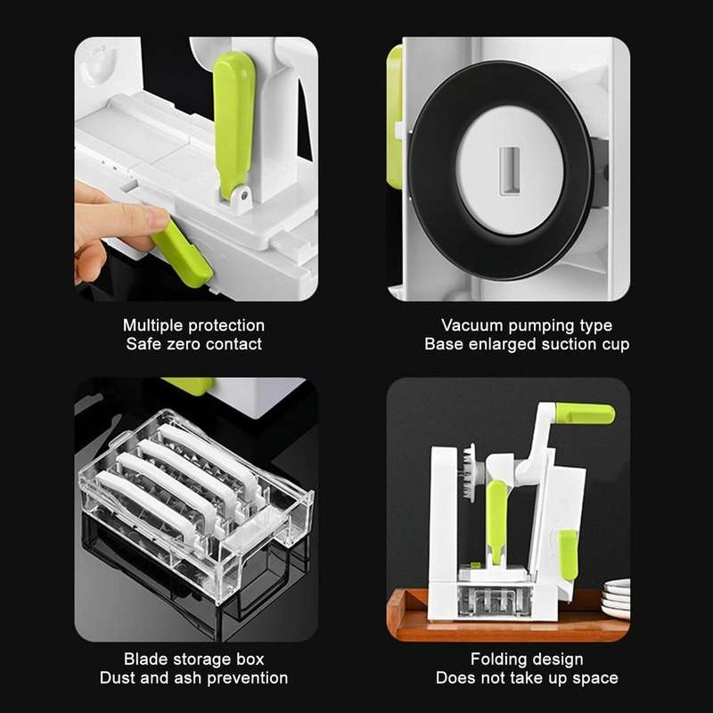 Grater Vegetable Potato Spiral Slicer Whirlwind Fruit Vegetable Spiral Machine, Color: Green