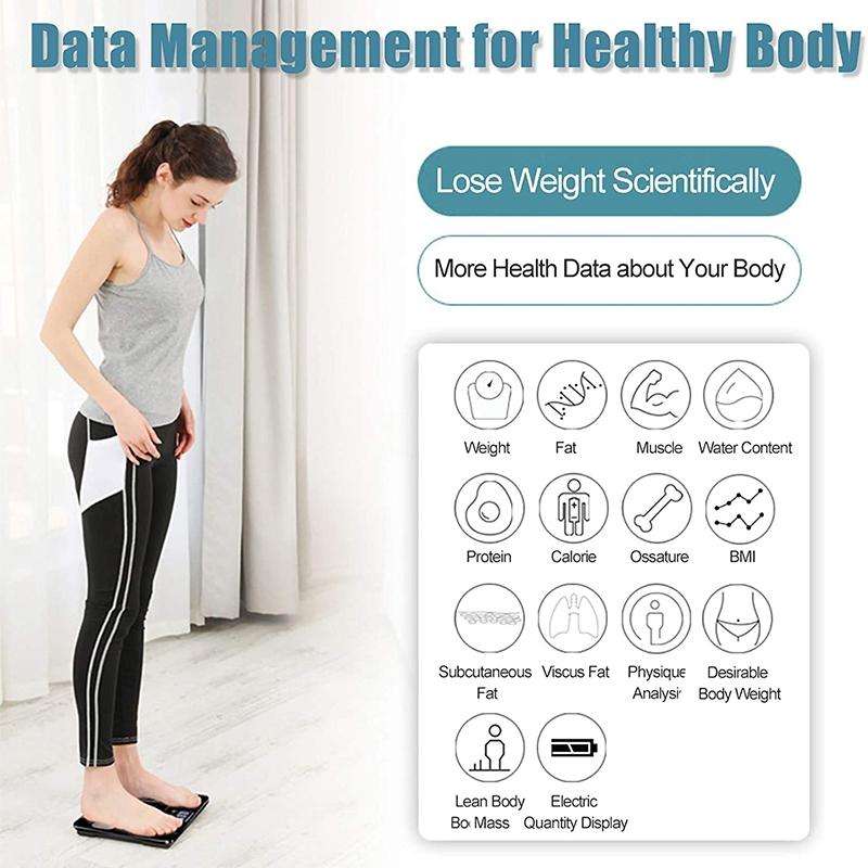 Smart Bluetooth Weight Scale Home Body Fat Measurement Health Scale Solar + Charge Model(Curve Bl...
