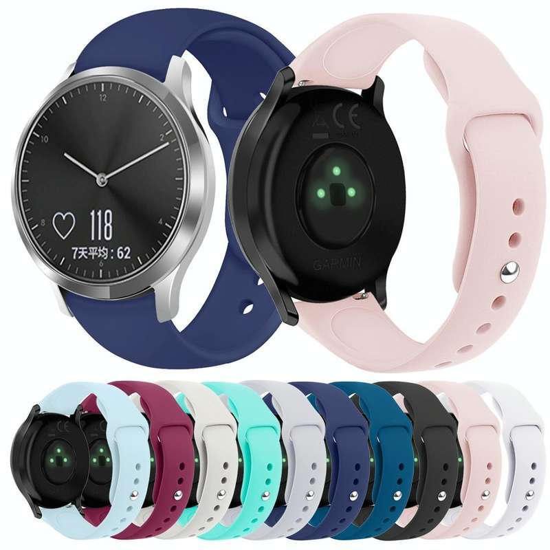 For Garmin Vivoactive 3 / Vivomove HR Solid Color Reverse Buckle Silicone Watch Band, Size: Small...