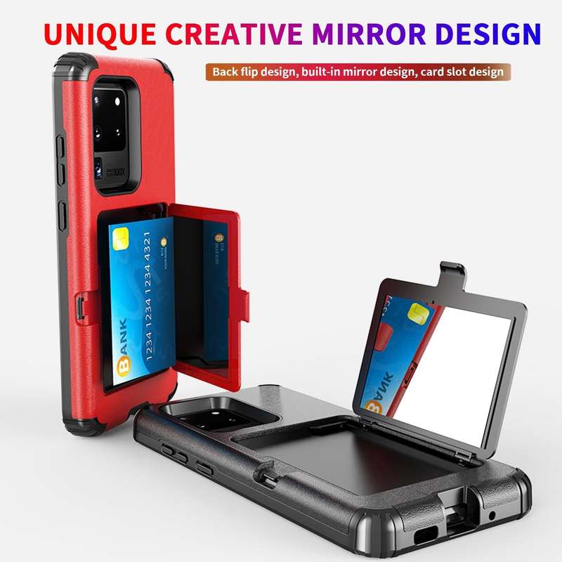 For Samsung Galaxy S20+ Dustproof Pressure-proof Shockproof PC + TPU Case with Card Slot & Mirror...