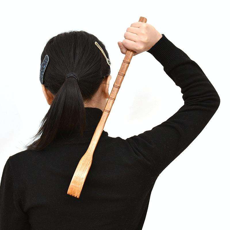 BQR01 Back Scratcher Long Handle Wooden Massage Scratcher, Style: Dual-use