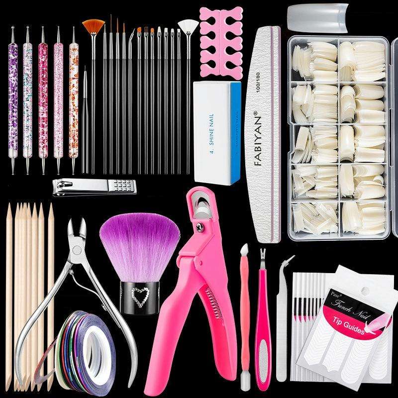 FABIYAN Nail Brush Nail Piece Set Nail Art Polishing Supplies Set, Specification: Natural Big Set