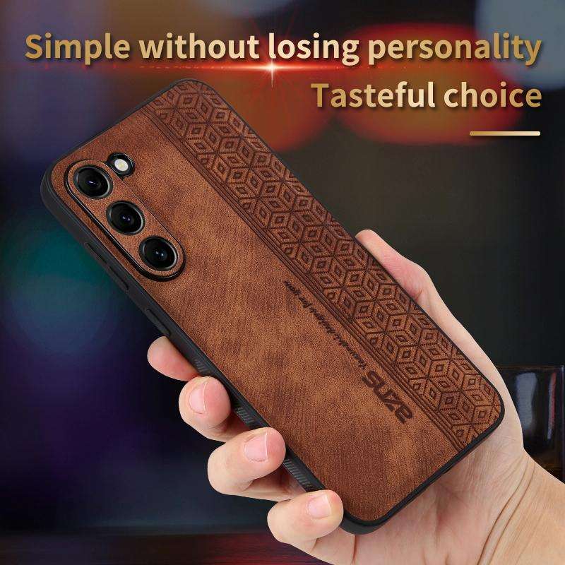 For Samsung Galaxy S23+ 5G AZNS 3D Embossed Skin Feel Phone Case(Black)
