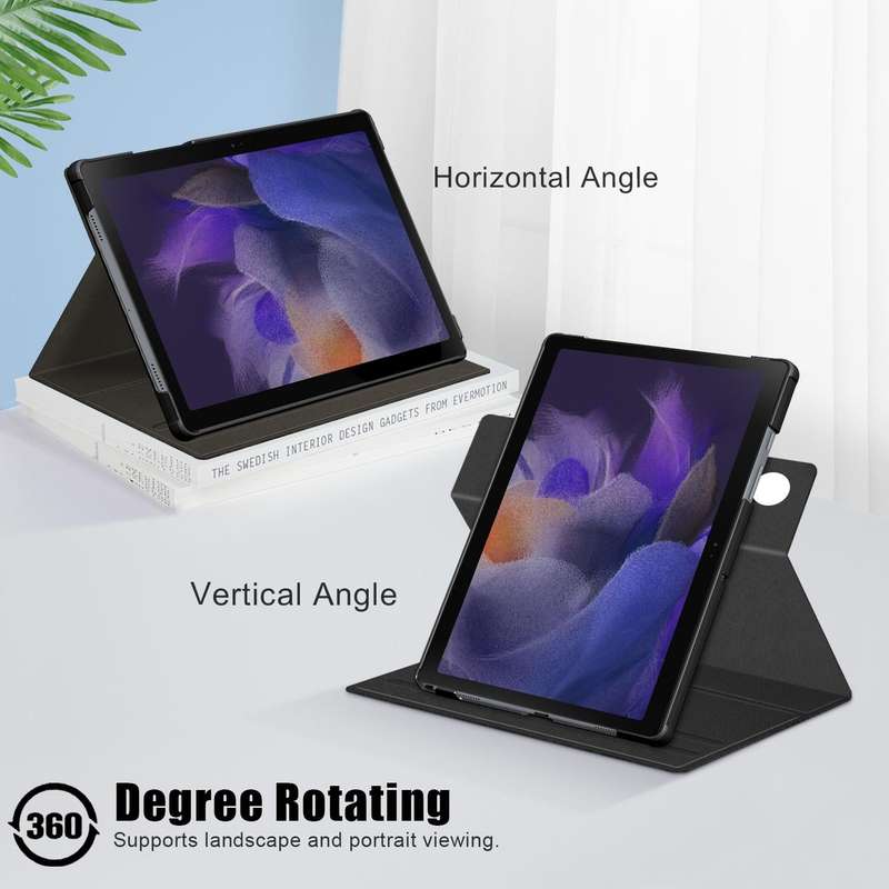 For Samsung Galaxy Tab A8 2022 SM-X200 360 Degrees Rotation Leather Tablet Case(Black)
