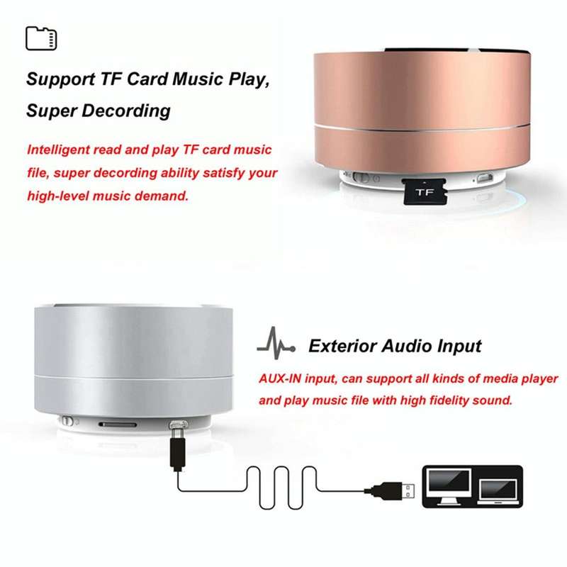 A10 Mini Portable Bluetooth Speaker Built-in MIC & LED, Support Hands-free Calls & TF Card(Rose G...