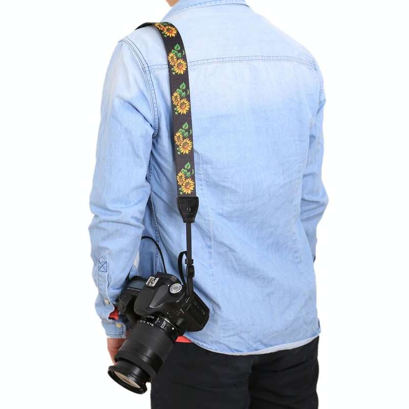 PULUZ Retro Ethnic Style Multi-color Series Sunflower Shoulder Neck Strap Camera Strap for SLR / ...