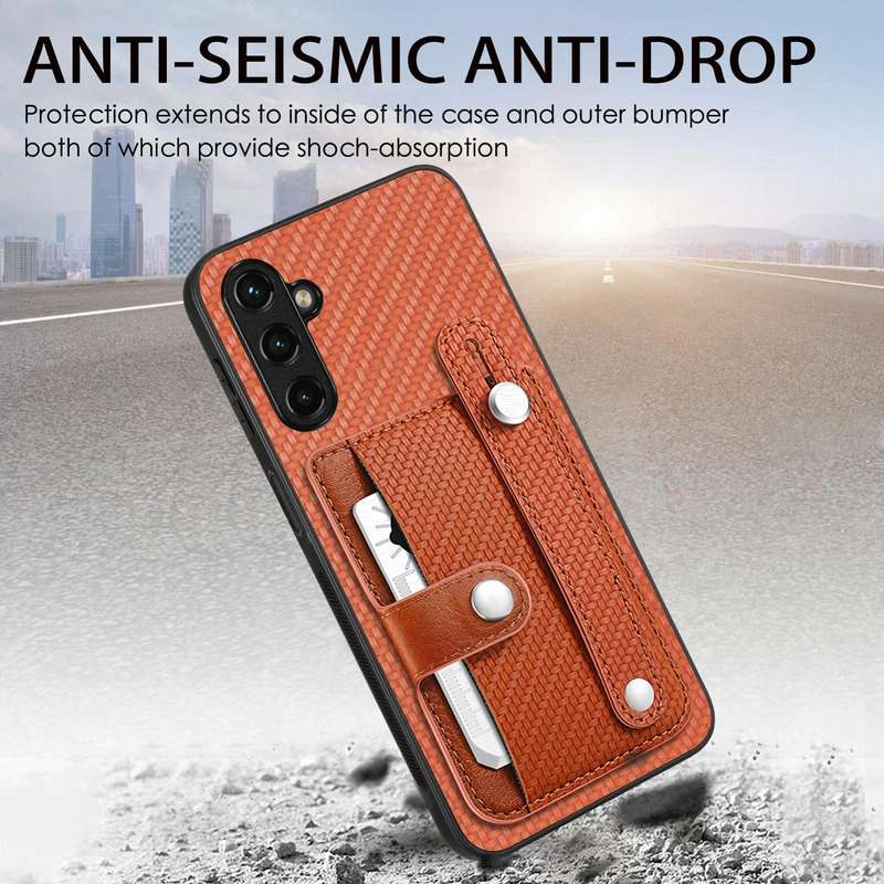 For Samsung Galaxy A34 5G Wristband Kickstand Card Wallet Back Cover Phone Case with Tool Knife(G...