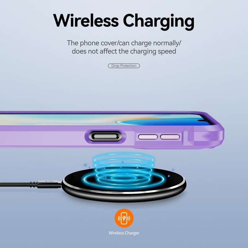 For Samsung Galaxy A14 5G Soft TPU Clear PC Shockproof Phone Case(Purple)