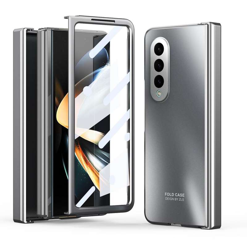 For Samsung Galaxy Z Fold4 5G Integrated Electroplating Folding All-inclusive Phone Case(Silver)