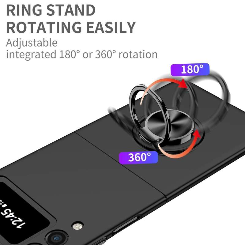 For Samsung Galaxy Z Flip4 Armor Ring Holder Phone Case(Black)