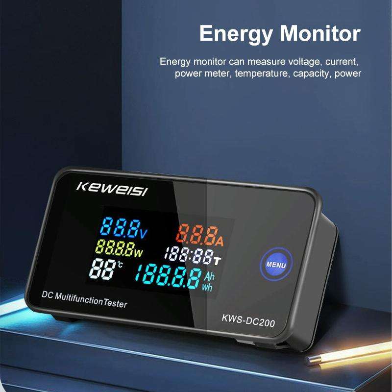 KWS-DC200-100A 8-120V DC Digital Display Voltage Current Watch with Shunt(Black)