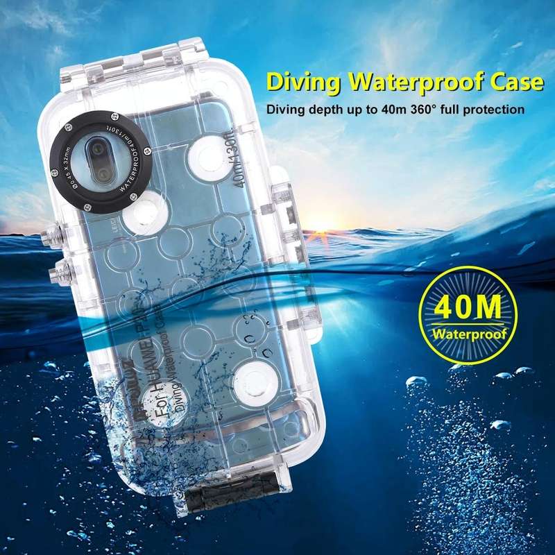 PULUZ PULUZ 40m/130ft Waterproof Diving Case for Huawei P20, Photo Video Taking Underwater Housin...