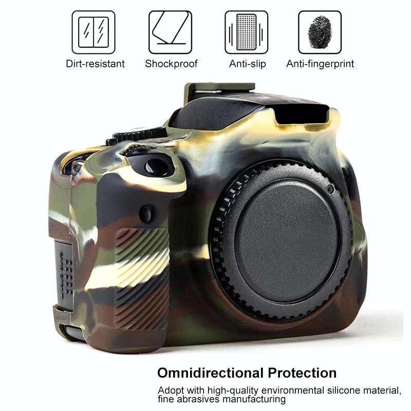 For Canon EOS 600D Soft Silicone Protective Case(Camouflage)