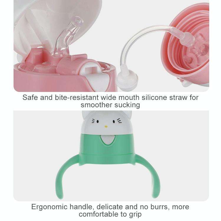 Infant Toddler Drink Cup Child Plastic Leakproof Cartoon Straw Cup With Handle Gravity Ball, Size...
