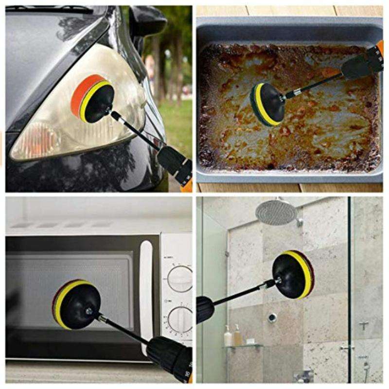 11 in 1 4 inch Sticky Disc Scouring Pad Floor Wall Window Glass Cleaning Descaling Electric Drill...