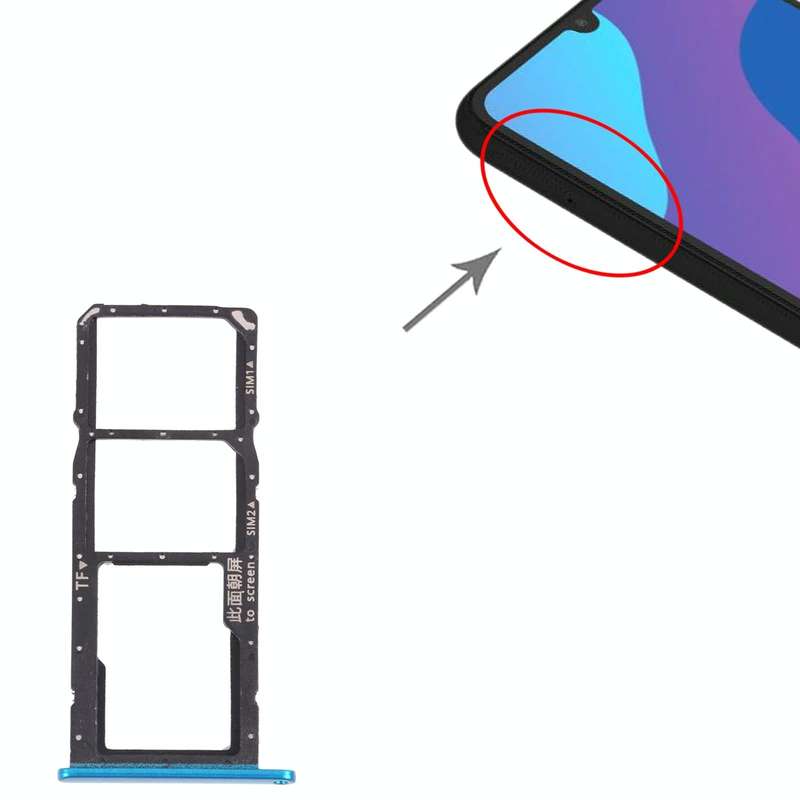 SIM Card Tray + SIM Card Tray + Micro SD Card Tray for Honor 9A(Green)