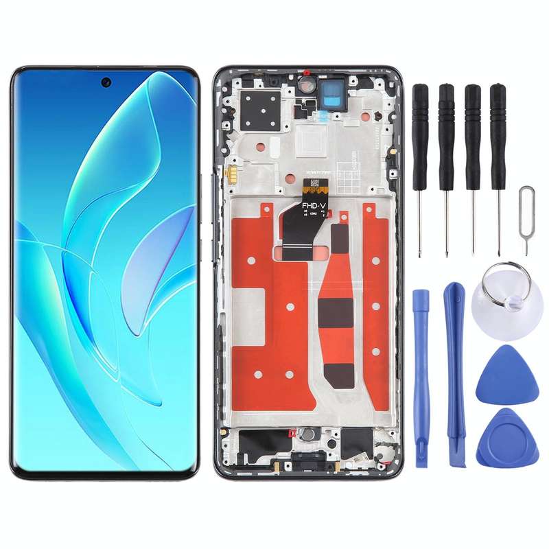 Original LCD Screen For Honor 60 Pro Digitizer Full Assembly with Frame(Black)