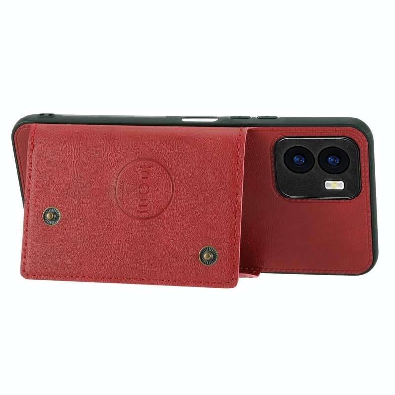 For vivo Y16 Double Buckle Magnetic Phone Case(Red)