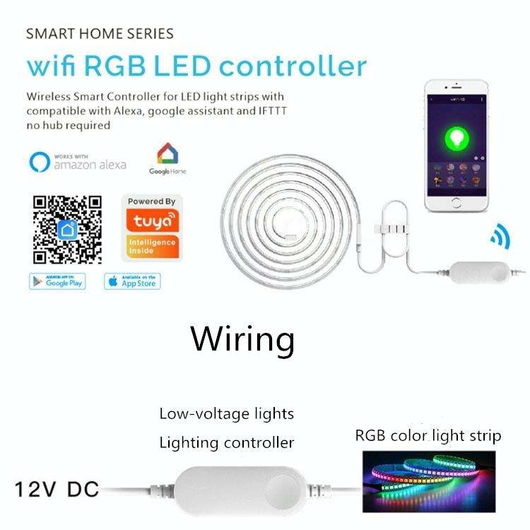 RGB LED Controller Dimming Toning WiFi Control Light Belt Controller