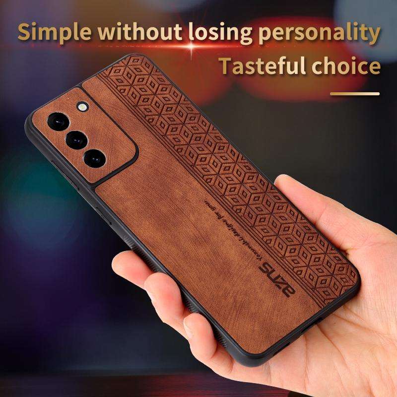For Samsung Galaxy S21 5G AZNS 3D Embossed Skin Feel Phone Case(Black)