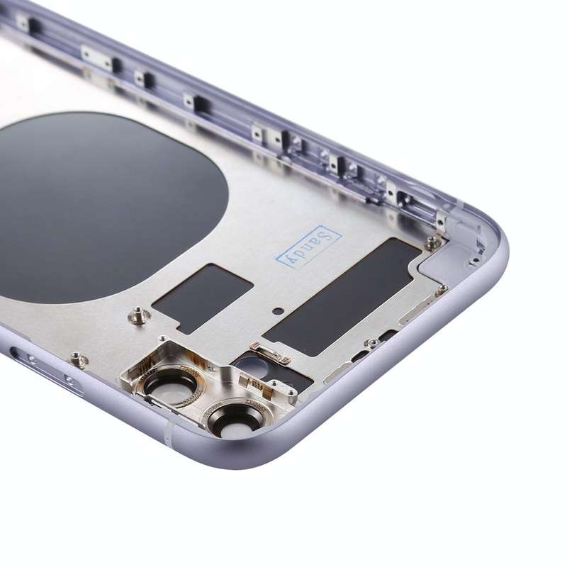 Back Housing Cover with SIM Card Tray & Side keys & Camera Lens for iPhone 11(Purple)