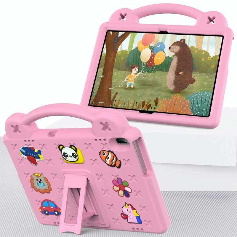 For Huawei MediaPad T5 10.1 Handle Kickstand Children EVA Shockproof Tablet Case(Pink)