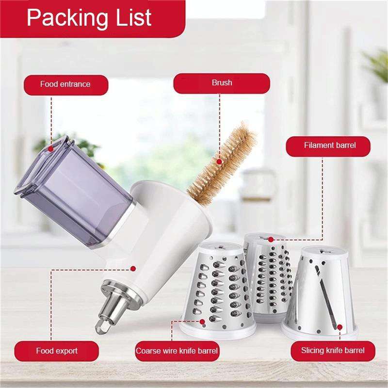 KA-08 For KitchenAid New Cutter Multi-functional Vegetable Cutter Accessories Slicer Grater(White)