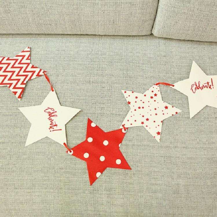 Five-pointed Star Pull Flower Bunting Birthday Holiday Party Decoration Store Dress up Layout Sup...