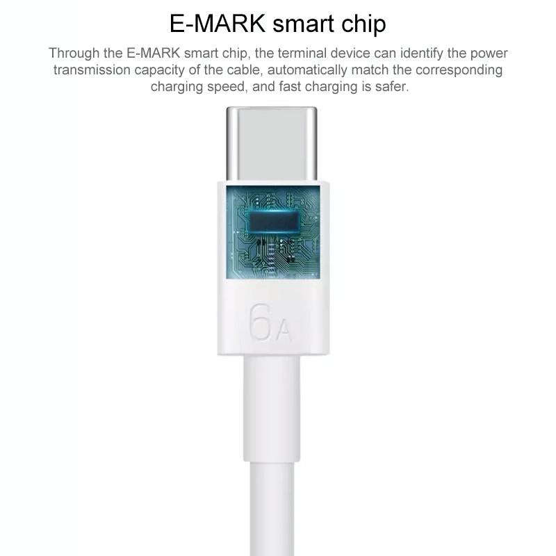 Original Huawei CC800 6A Type-C / USB-C to Type-C / USB-C Charging Data Cable, Length: 1.8m (White)