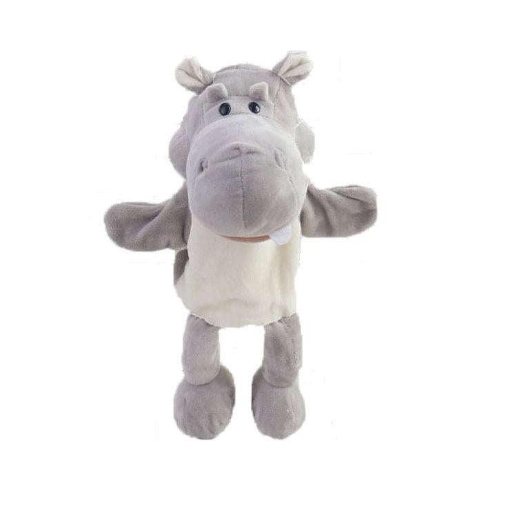 Toddler Cartoon Animal Plush Hand Puppet Toy Parent-Child Storytelling Props, Height: 30cm(Gray H...